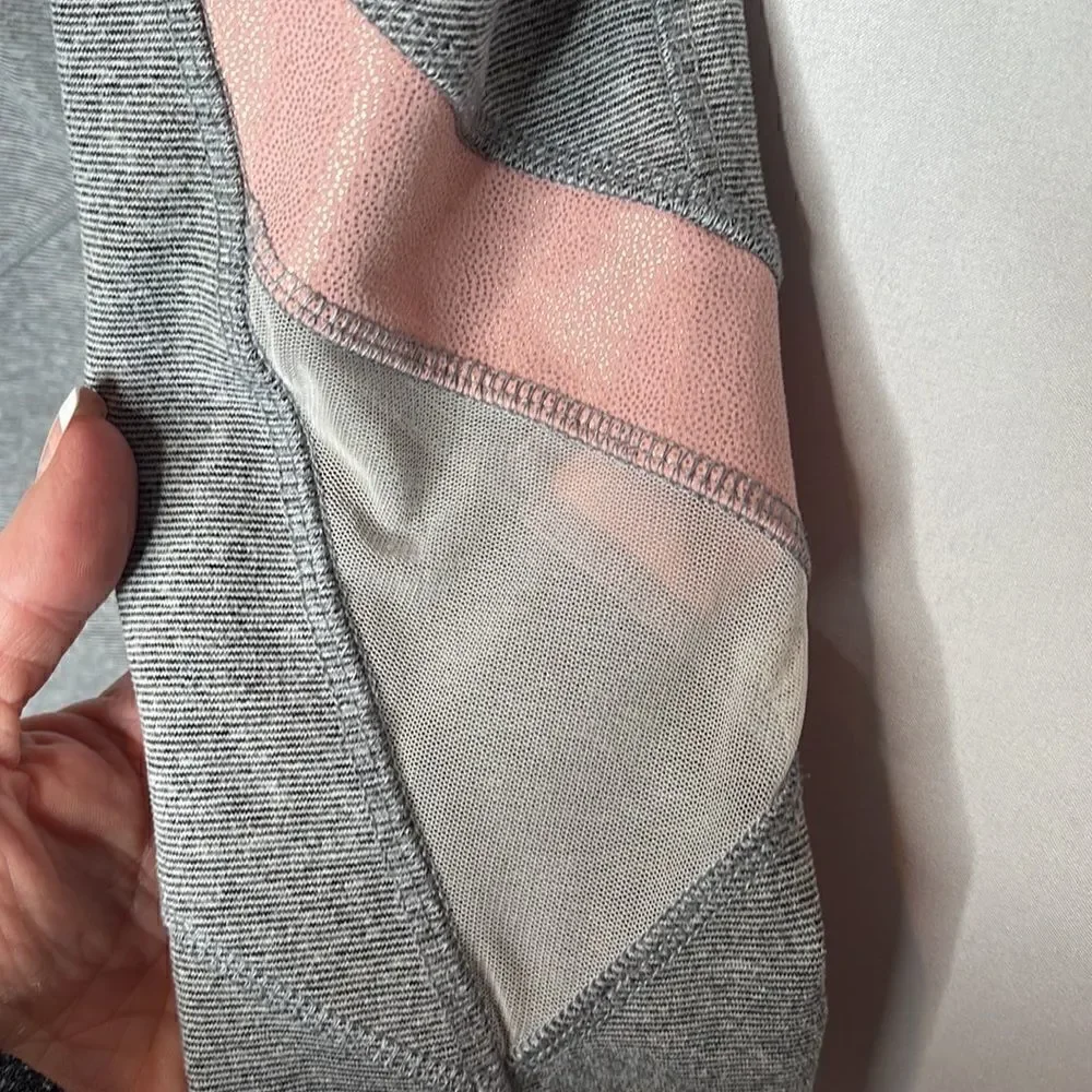 Justice Active Full Length Rose Gold/Grey Leggings. Size 12.